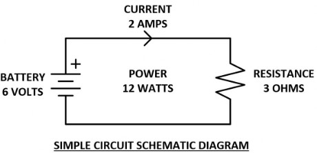Circuit used for Voltage Current Resistance and Power Calculations