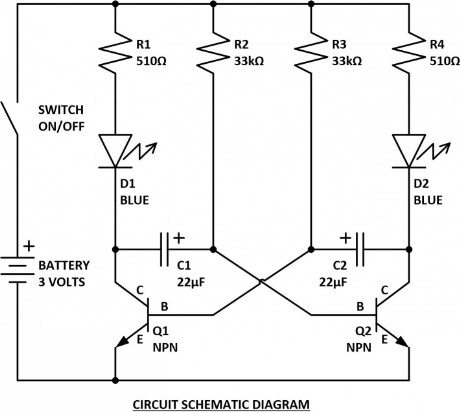 Electronic Circuit Schematic Diagram- Astable Multivibtator